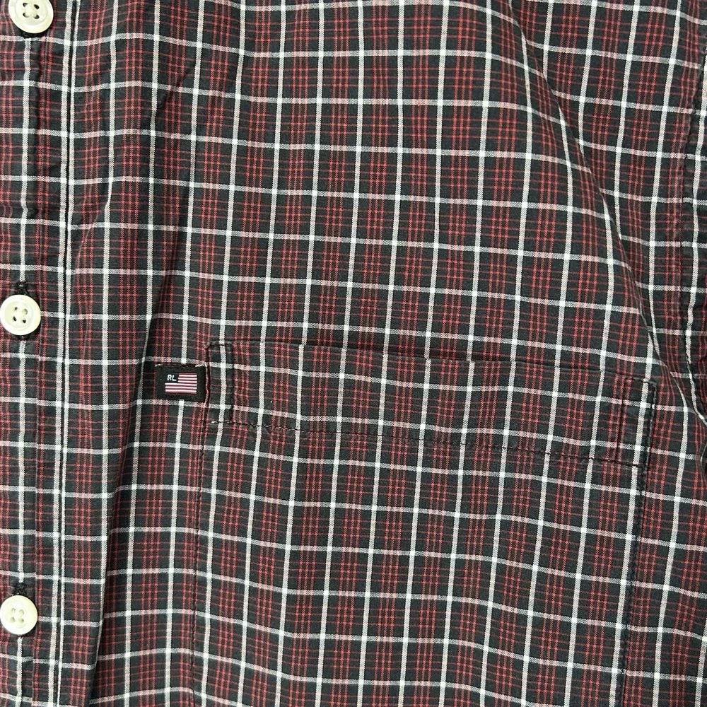 Polo Ralph Lauren Jeans Co. Men's Small Button‎ Down Red Plaid RL Flag Shirt